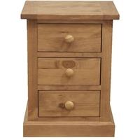 Vida Living Devon Pine Bedside Cabinet - 3 Drawer