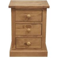 vida living devon pine bedside cabinet 3 drawer