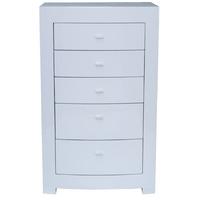 vida living newport white gloss chest of drawer 5 drawer