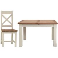 vida living chaumont ivory dining set small extending with 4 dining ch ...
