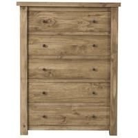 Vida Living Carolina Pine Chest of Drawer - 5 Drawer