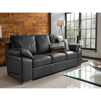 vida living maranello 3 seater leather sofa black