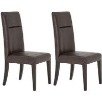 Vida Living Accorso Faux Leather Dining Chair - Brown (Pair)