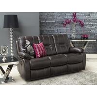 vida living kennedy 3 seater pellaria fixed sofa brown