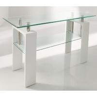 Vida Living Calico Glass Top White Console Table