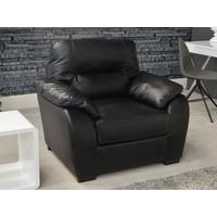 Vida Living Novara Leather Fixed Armchair - Black