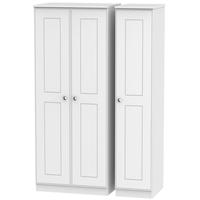 Victoria White Ash Triple Plain Wardrobe