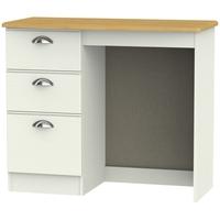 Victoria Cream Ash and Modern Oak Dressing Table Vanity Knee Hole