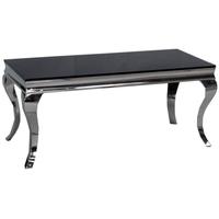 vida living louis black glass top coffee table large