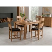 vida living breeze oak dining set medium extending with 4 dining chair ...
