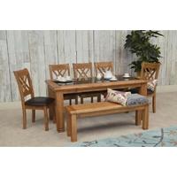 Vida Living Grant Oak Dining Set with 4 Dining Chairs and 1 Bench