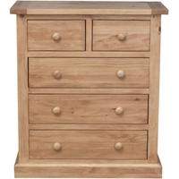 vida living devon pine chest of drawer 2 over 3 drawer tall