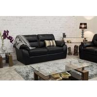 vida living matteo 3 seater pellaria fixed sofa black