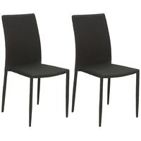 Vida Living Enzo Fabric Dining Chair - Dark Grey (Pair)