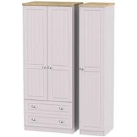 Vienna Kaschmir Ash Triple Wardrobe with 2 Drawer