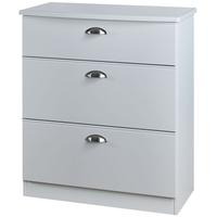 Victoria Grey Matt Chest of Drawer - 3 Drawer Deep