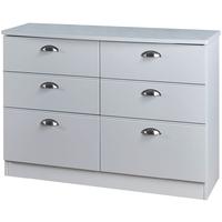 Victoria Grey Matt Chest of Drawer - 6 Drawer Midi