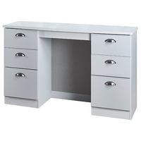 Victoria Grey Matt Dressing Table Knee Hole Double Pedestal