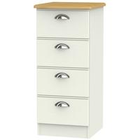 Victoria Cream Ash and Modern Oak Chest of Drawer - 4 Drawer Locker