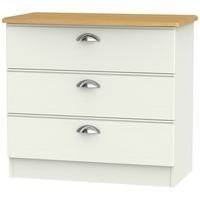 Victoria Cream Ash and Modern Oak Chest of Drawer - 3 Drawer