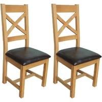 vida living klara oak dining chair cross back pair
