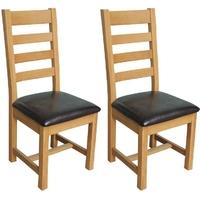 vida living klara oak dining chair ladder back pair