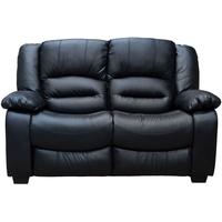 Vida Living Barletto 2 Seater Leather Fixed Sofa - Black