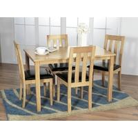 Vida Living Annecy Oak Dining Set with 4 Dining Chairs