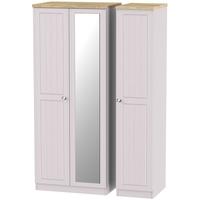 vienna kaschmir ash triple wardrobe with mirror