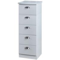 Victoria Grey Matt Chest of Drawer - 5 Drawer Locker