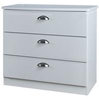 Victoria Grey Matt Chest of Drawer - 3 Drawer