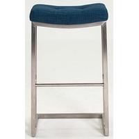 Vida Living Heiger Blue Fabric Bar Stool (Pair)