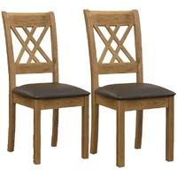 vida living grant oak dining chair pair