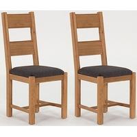 Vida Living Breeze Oak Dining Chair - Grey Seat Pad (Pair)