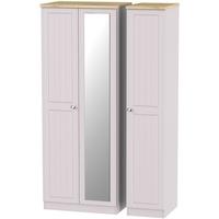 vienna kaschmir ash triple wardrobe tall with mirror