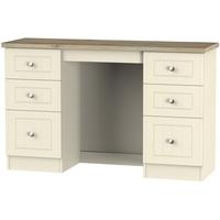 Vienna Cream Ash Dressing Table - 6 Drawer Kneehole