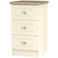 Vienna Cream Ash Bedside - 3 Drawer Locker