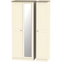 vienna cream ash triple wardrobe tall with mirror