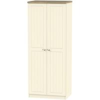 Vienna Cream Ash Wardrobe - 2ft 6in with Plain