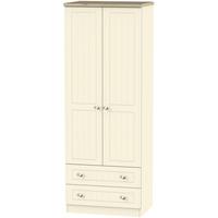 Vienna Cream Ash Wardrobe - Tall 2ft 6in with 2 Drawer