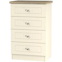 Vienna Cream Ash Chest of Drawer - 4 Drawer Midi