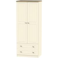 Vienna Cream Ash Wardrobe - 2ft 6in with 2 Drawer