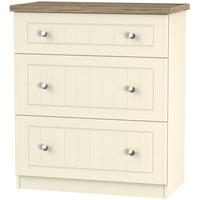 Vienna Cream Ash Chest of Drawer - 3 Drawer Deep