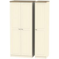 vienna cream ash triple wardrobe with plain