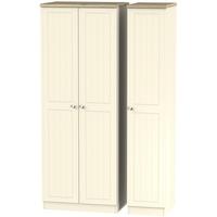 Vienna Cream Ash Triple Wardrobe - Tall Plain