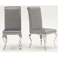 vida living louis silver dining chair pair