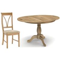 vida living carmen oak dining set round extending with 4 dining chairs