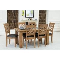 Vida Living Grant Oak Dining Set with 6 Dining Chairs