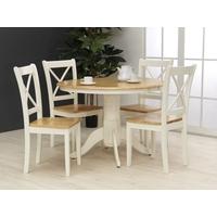 Vida Living Calais Painted Dining Set - Round with 4 Dining Chairs