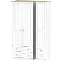 Vienna Porcelain Triple Wardrobe - Tall with Drawer